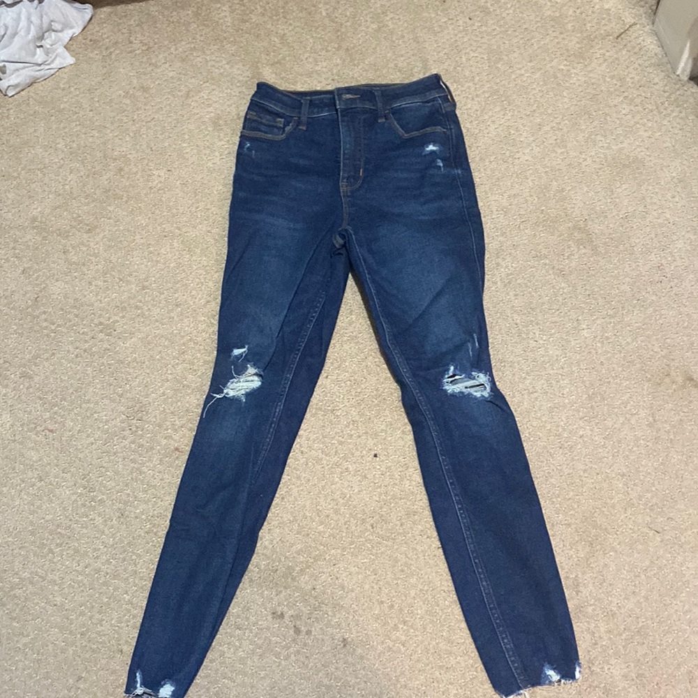 Old navy, dark blue ripped jeans, size 2